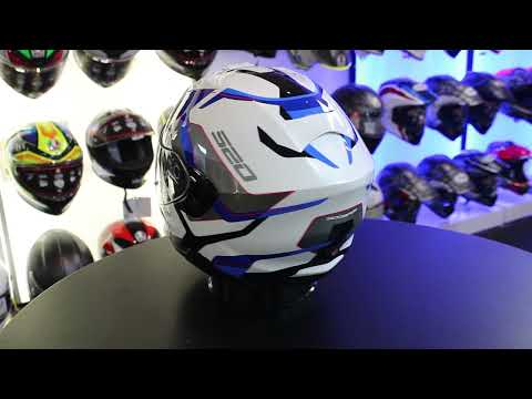 Scorpion Exo 520 Evo Air Elan Helmet (White|Blue)