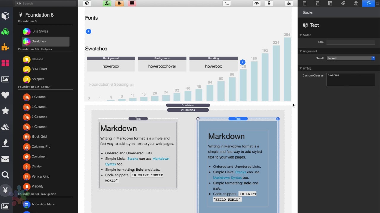 Site Styles Hover Effects for Foundation 6 Stacks