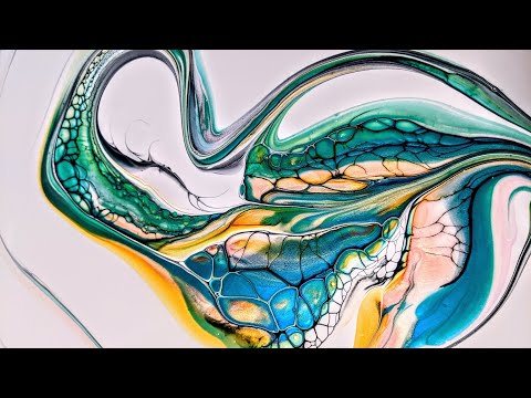 (101) Minimalistic Swirly Bloom Swipe ~ Sheleeart Technique ~ Fluid Art ~ Acrylic Pour