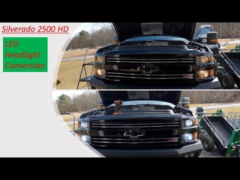 Chevy Silverado 2500HD LED Headlight Conversion #Duramax #Chevrolet #Silverado