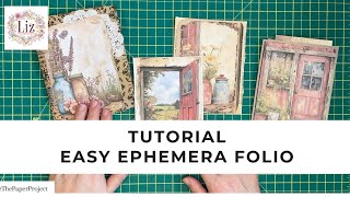 Easy Folio Tutorial - #junkjournal Ephemera Ideas - Making & Creating - Craft With Me!