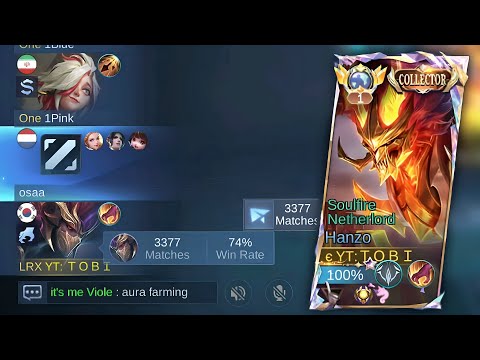 Global Hanzo Solo Rank Gameplay In Immortal | TOBI MLBB