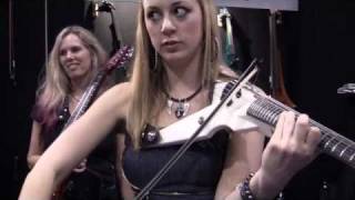 Vixen, Cassandra Sotos, country fiddles at NAMM '11 Wood Violin booth