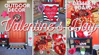 Valentine's Day 2021💕| Cute & Festive Outdoor Decor Ideas & Dessert Charcuterie Board | ChezTiffanie