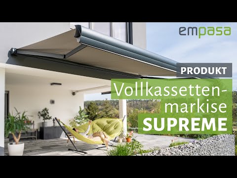 Elektrische Vollkassettenmarkise SUPREME – erstklassiger Sonnenschutz | empasa