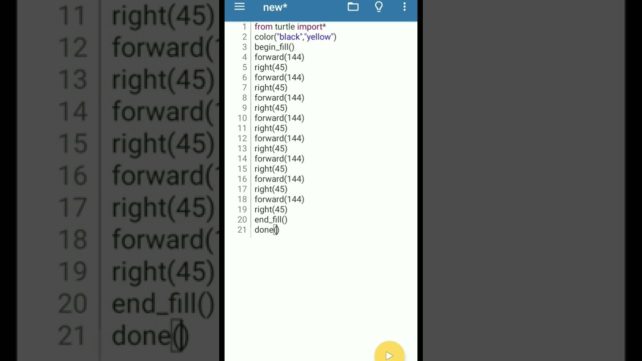 octagon shape by using python turtle graphics. #python #turtle #short #coding