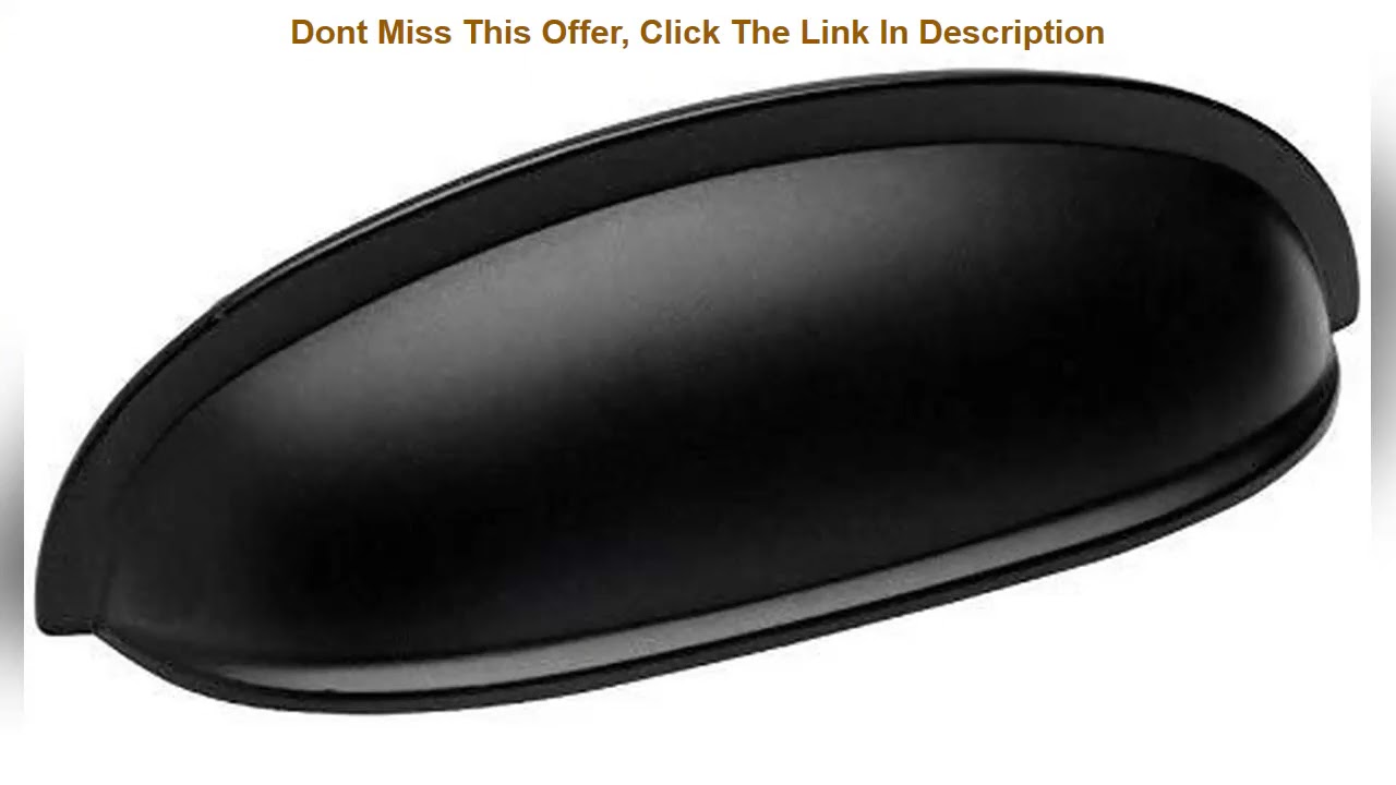 Deal Product 20 Pack - Cosmas 7712FB Flat Black Cabinet Hardware Bin Cup Drawer Handle Pull - 3