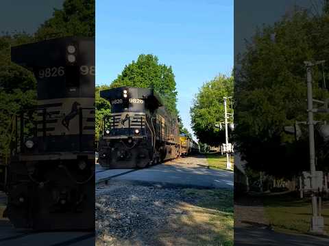 Norfolk Southern export locomotives train 098 passes Mebane NC 5/7/2023