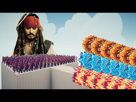 100x Jack Sparrow vs Every God | Totally Accurate Battle Simulator TABS