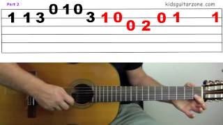 Guitar Lesson 5C 'Yankee Doodle' on 4 Strings