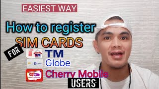 HOW TO REGISTER SIM CARDS for TM/GLOBE/CHERRY MOBILE | Mas madaling paraan| #tutorial | Tagalog