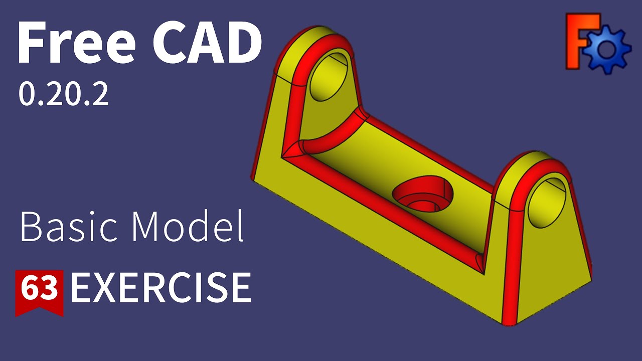 FreeCAD Tutorial for beginners,basic model exercise-63