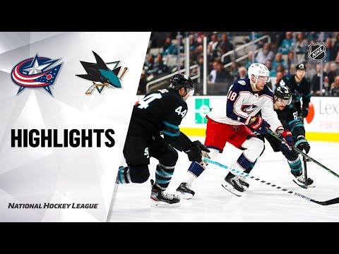 NHL Highlights | Blue Jackets @ Sharks 1/9/20
