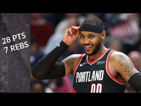 Carmelo Anthony 28 Points and a GAME WINNER!!!! | Blazers vs Raptors - Full Game Highlights 1/7/2020