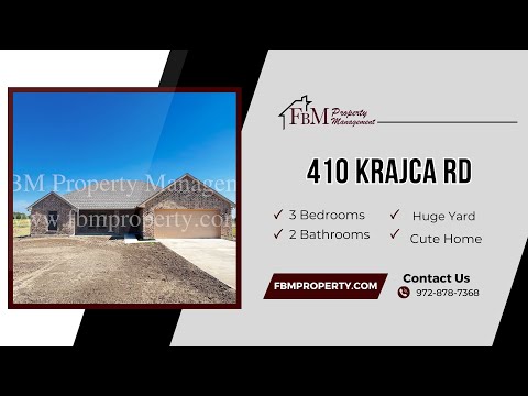 410 Krajca Rd - Amazing 3 Bedroom, 2 bathroom Home in Bardwell, TX! property video