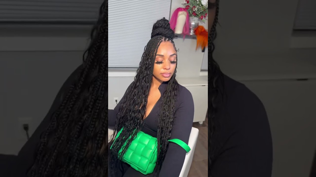 Fulani braids and bohemian curls #bohoknotlessbraids #fulanibraids #knotlessbraids