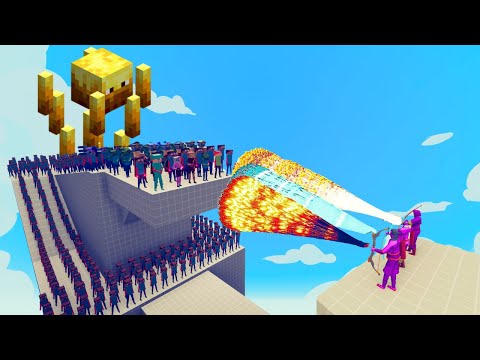 100x MINECRAFT ARMY vs 3x EVERY GOD - Totally Accurate Battle Simulator (TABS)