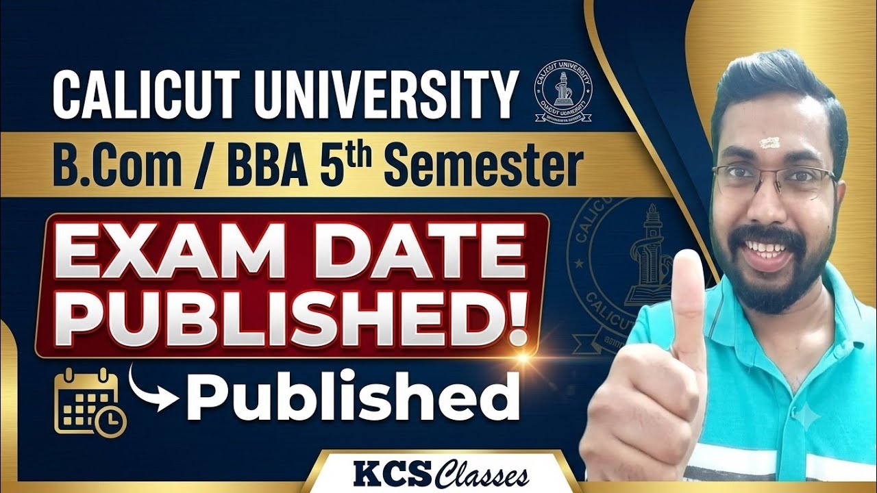 Calicut University B.com/BBA 5th Semester Exam Date Published 🔥