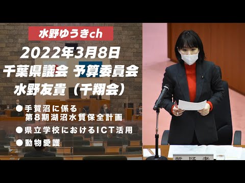 国際関係学科 2022年3月8日 千葉県議会 予算委員会 水野友貴（千翔会）