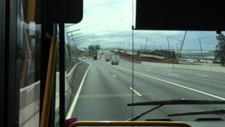 preview picture of video 'Brisbane Transport Bus going over the Brisbane Gateway Bridge doing a bus run 598'