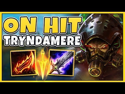 *3.40 ATTACK SPEED* NEW ON HIT TRYNDAMERE BUILD IS INSANE (1V9 CARRY) - League of Legends