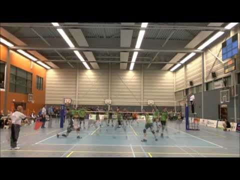 een fragment uit de volleybalwedstrijd SSS Barneveld-Talentteam 17 januari 2015