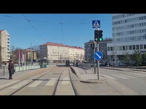 Helsingin raitiolinja 4 Munkkiniemi-Katajanokka-Munkkiniemi.Linha de bonde 4.@HKLHST de Helsinque @hslhrt