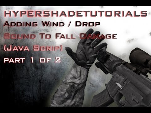 059 -HyperShadeTutorials - Unity 3D Adding Wind / Drop Sound To Fall Damage (Java Scrip) part 1 of 2