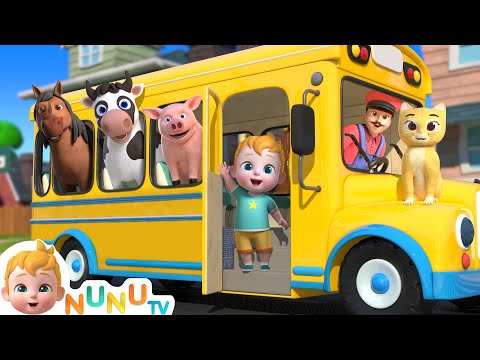 Wheels On The Bus Animals + More Nursery Rhymes & Kids Songs | NuNu Tv