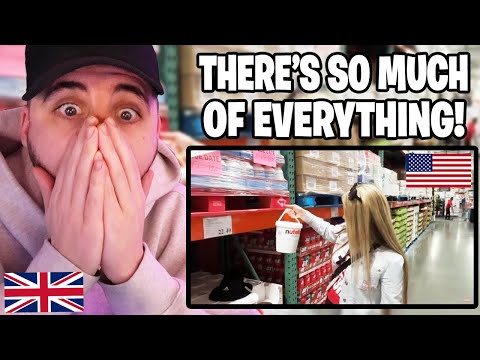 Brit Reacts to British Family goes shopping at COSTCO in America!