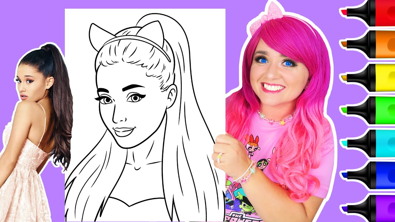 Coloring Ariana Grande Realistic Singer & Celebrity Coloring Page | Ohuhu Art Markers