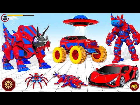 Rhino Robot Monster Truck Transform Robot Games: Robot Multiple Transform | Android iOS Gameplay
