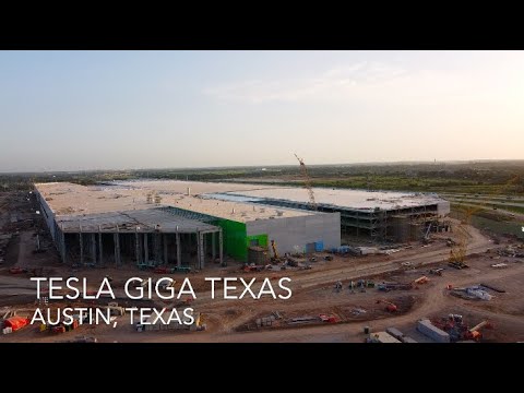 FLYING OVER TESLA GIGA TEXAS WITH RELAXING MUSIC