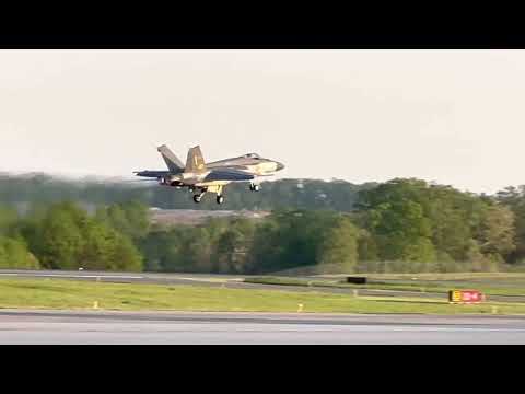 US Navy F-18 full afterburner takeoff at LYH