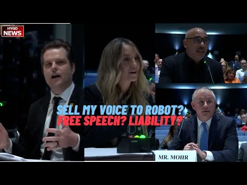 Gaetz: Can I sell my voice to a robot & make money? Robot Has Free Speech? liability?