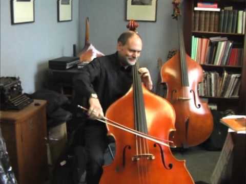 Thierry Barbe plays his new double bass from Laurent Demeyere, luthier in Troyes, France.