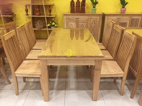 Bộ bàn ăn vuông 6 ghế gỗ sồi, kiểu dáng hiện đại mà giá lại rẻ |noithatsondong