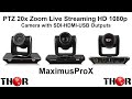 PTZ 20x Zoom Live Streaming HD 1080p/59.94 Camera with SDI HDMI USB Outputs MaximusProX