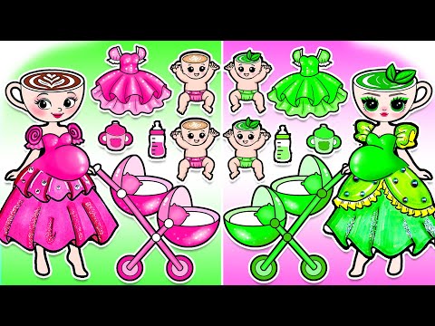 BALELRINA CAPPUCCINA x MATCHA NOVA Pregnant 🌈 Mother & Daughter Barbie | 32 DIY Arts & Paper Crafts