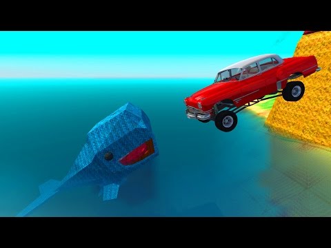 CRASH TESTING Jumps Into HUGE WHALE - BeamNG DRIVE