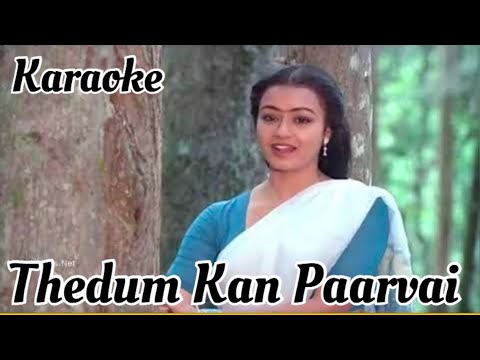 Thedum Kan Paarvai Song Karaoke with S Janaki For Male Singers - Mella Thirandhadhu Kadhavu Movie