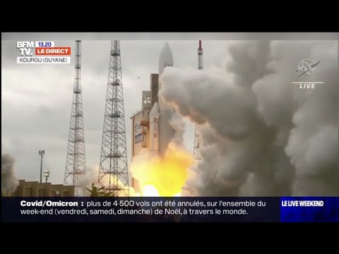 TÉLESCOPE JAMES WEBB DÉCOLLAGE RÉUSSI ARIANE 5 ! bfmTV (25/12/21) HD Noël