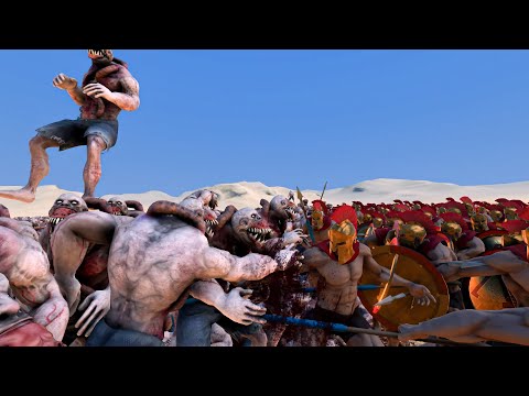 8000 Parasite Zombie VS 5000 Spartans || Ultimate Epic Battle Simulator || UEBS