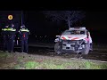 De politieauto raakte bij het ongeluk in Rijkevoort zwaar beschadigd