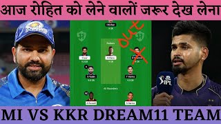 MI vs KKR Dream11 Prediction, MI vs KKR Pitch Report, MI vs KOL Today IPL Match Pitch Report,Dream11