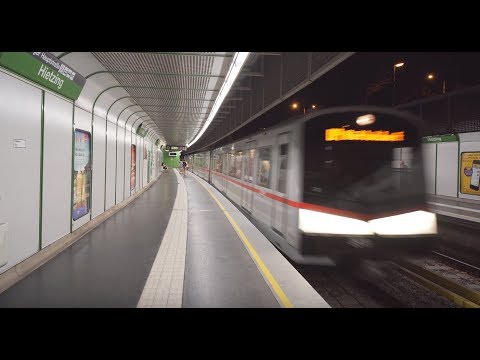 Austria, Vienna, U-Bahn night ride from Hietzing to Braunschweiggasse