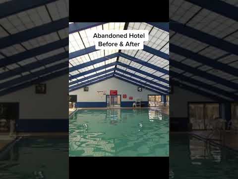 Abandoned hotel in Illinois before and after