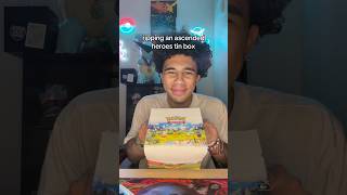 ripping an ascended heroes tin box #pokemoncards #cardcollecting #ascendedheroes #commentary