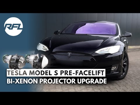 Tesla Model S 12-16 HID xenon headlight upgrade - replacing retrofitting new HID bi-xenon projectors