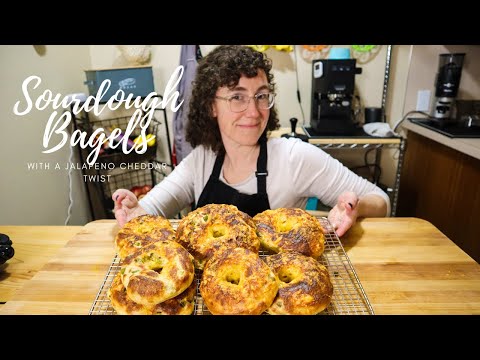Sourdough Bagels with a Jalepeno Cheddar twist!
